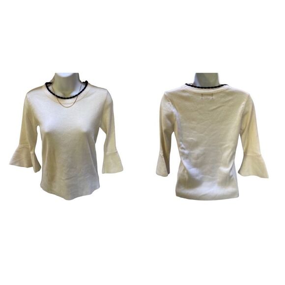 🔥FIRM NEW TopShop Cream & Black Trim Crew Neck Sweater - Picture 1 of 6